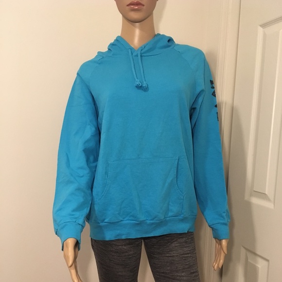 Derek Heart Tops - Derek Heart Blue Love Club Pullover Hoodie Sweater